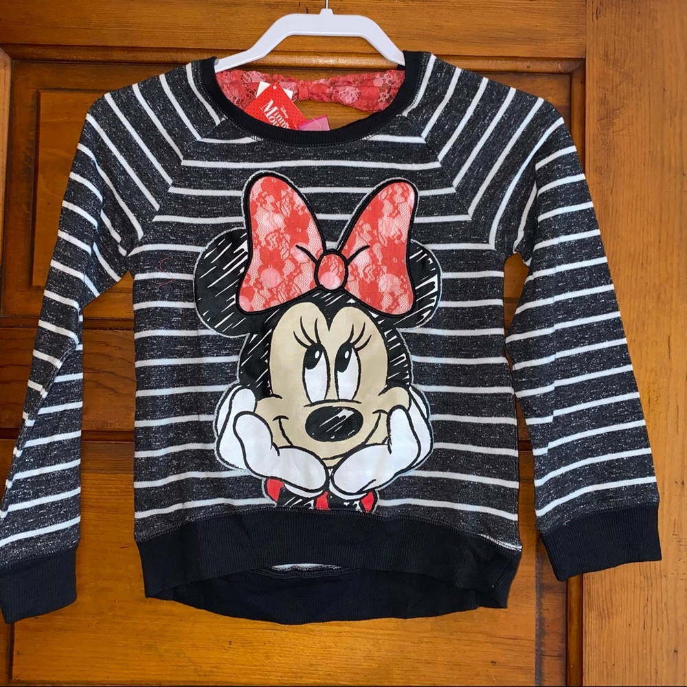 NWT 7/8 Minnie Mouse Disney top stripped Lace! M
